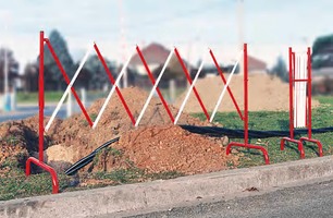 barierka zabezpieczająca składana (nożycowe) stalowe długość do 3m